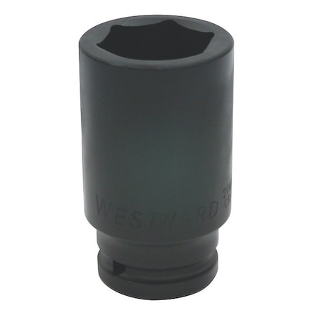 Westward WESTWARD 3/4 in Drive Impact Socket Deep Socket, Black Oxide, 1 3/8 in 21WK99