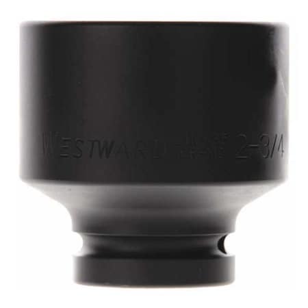 Westward WESTWARD Impact Socket, 1In Drive, 2-3/4In, 6pts, Black Oxide 21WM35