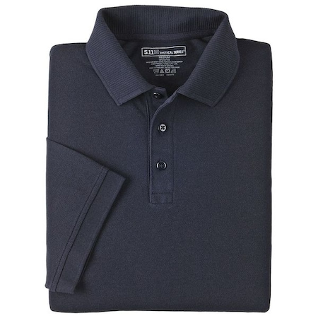 5.11 Tactical Polo Shirt, 100% Cotton, Button, 2 Pocket(s), Navy, L 61166