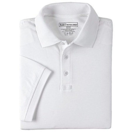 5.11 Tactical Polo Shirt, 100% Cotton, No Wrinkle, Shrink or Fade, Button, 2 Pocket(s), White, M 61164