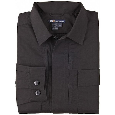 5.11 Tactical Shirt, 35% Cotton, 65% Polyester, Button, Black, M 72002