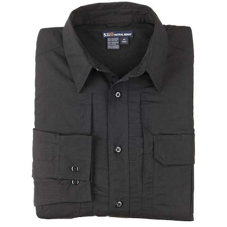 5.11 Tactical Shirt, 35% Cotton, 65% Polyester, Button, 4 Pocket(s), Black, 3XL 72175TABR-019-3XL
