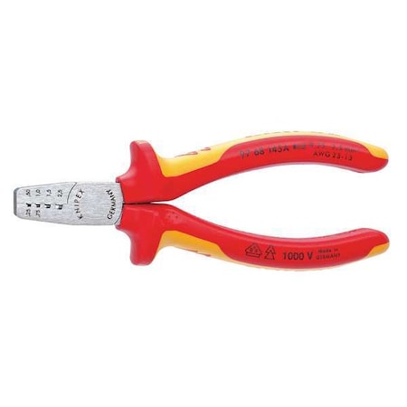 Knipex 5 3/4 in Crimper 23 to 13 AWG 97 68 145 A