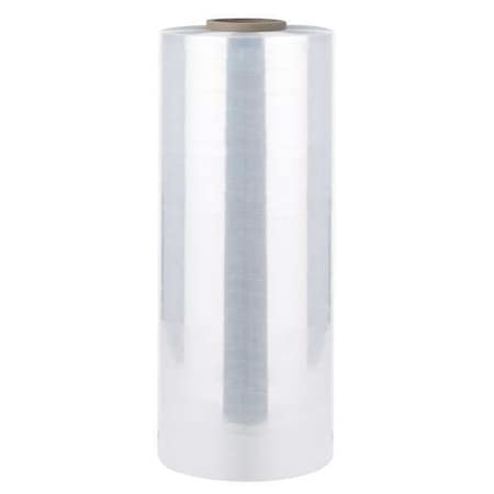 Zoro Select Stretch Wrap, 15-11/16" W x 1476 ft. L, 65 ga, HWIV Style, Clear, Light Duty 21XL08