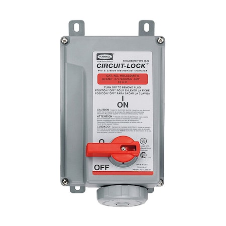 Hubbell Wiring Device-Kellems Mechanical Interlock, 480VAC, 30A HBL530MI7W
