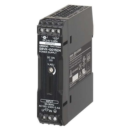 Omron DC Power Supply, 100/240V AC, 12V DC, 30 W, 2.5 A, DIN Rail S8VK-G03012