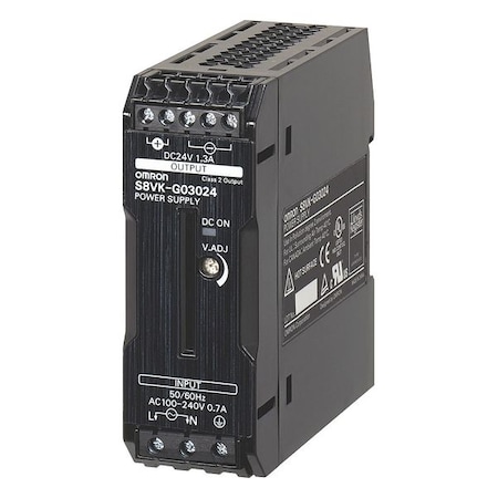 Omron DC Power Supply, 100/240V AC, 12V DC, 60 W, 4.5 A, DIN Rail S8VK-G06012