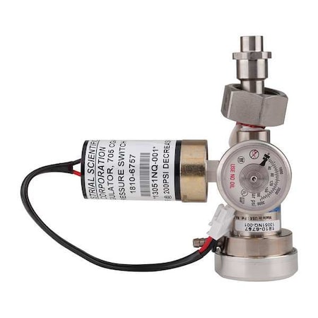 Industrial Scientific Gas Regltr w/Pressure Switch, 650L, CGA705 18106757