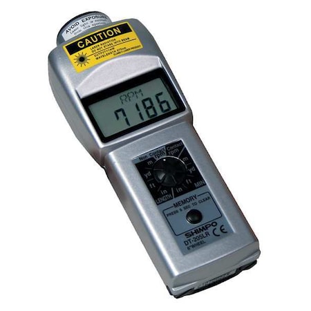 Shimpo Tachometer, 6 to 99,999 rpm DT-205LR