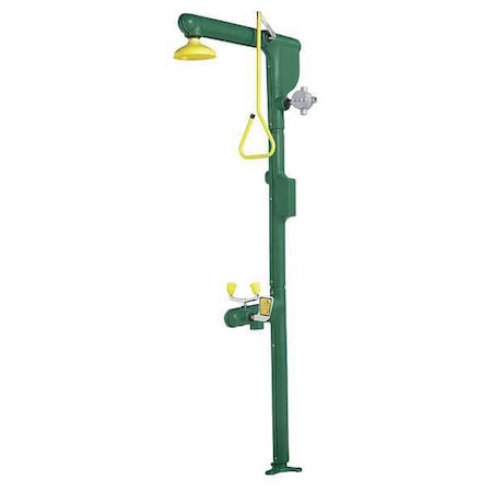 Speakman Heat Traced Emergency Shower Combination, Floor Mount, Galvanized Steel Pipe, 94.0 H, No Bowl Bowl SE-7001