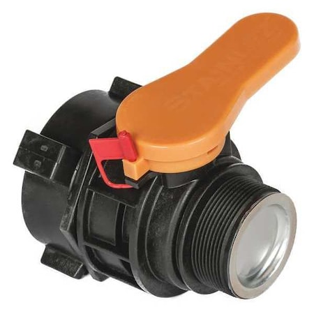 Zoro Select Valve, Polypropylene, Black, 3-1/8 In W BV2NCN-E