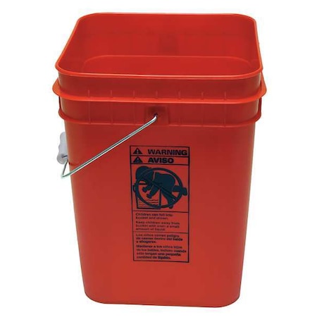 Zoro Select Pail, Open Head, Square, 4 gal, PE, Red SQ2140R