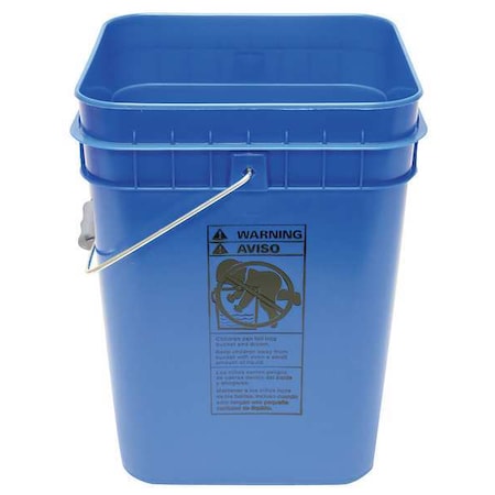 Zoro Select Pail, Open Head, Square, 4 gal, PE, Blue SQ2140BL