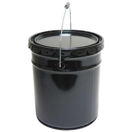 Zoro Select Pail, Open Head, Round, 5 gal, Steel, Black OH5-26/C24E-B