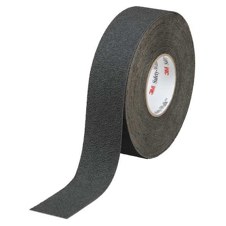 3M Anti-Slip Tape, Synthetic Rubber, Non-Abrasive, 45 mil Thickness, 1 in Wide, 60 ft Long, Solid Black 310-1X60