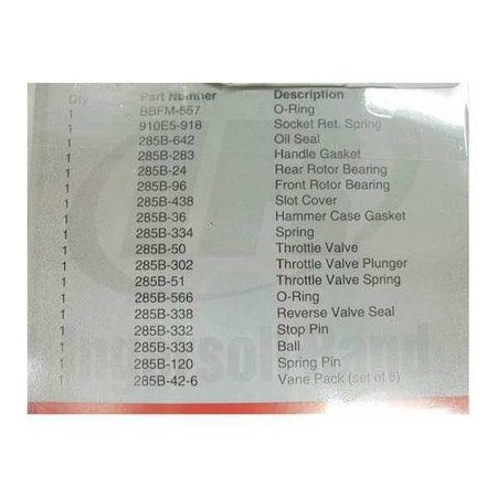 Ingersoll-Rand Tune Up Kit 285B-TK1