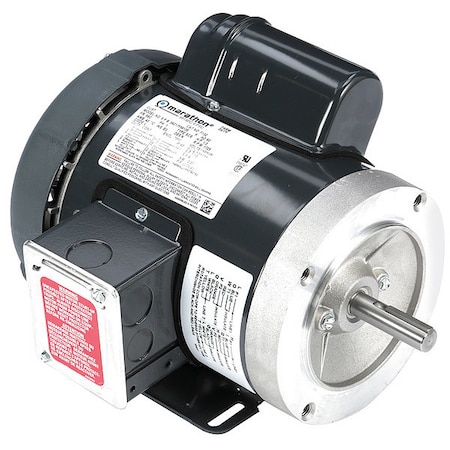 Leeson Capacitor-Start General Purpose Motor, 1/2 hp HP, 115/208-230V AC Voltage, 56C Frame 056C17F5912