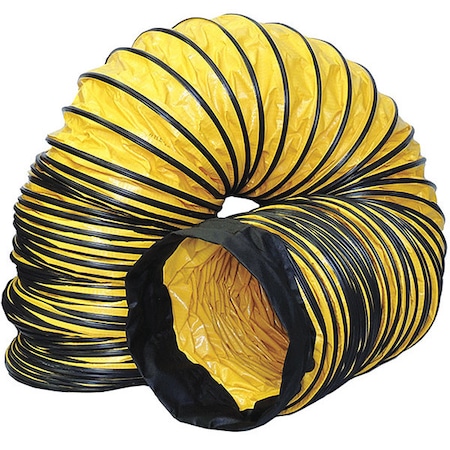 Americ Ventilation Duct, 8 in x 25 ft, Blk/Ylw AM-DS0825