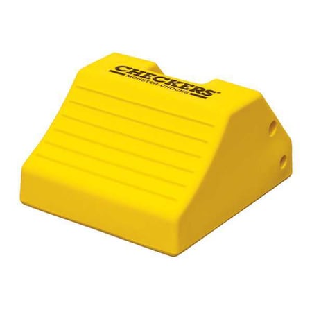 Checkers Wheel Chock, 10 In H, Urethane, Yellow MC3010