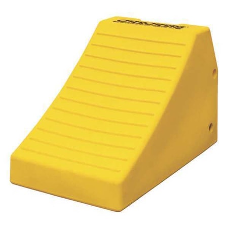 Checkers Wheel Chock, 16 In H, Urethane, Yellow MC3011
