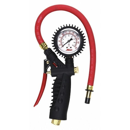 MILTON Inflator Gauge, Analog, Straight Chuck S-574A