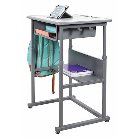 Luxor Adjustable Desk Student Desk, Manual Adjustable, 19-1/2" D X 24-1/2" to 42" H, 27-1/2" W X Laminate STUDENT-M
