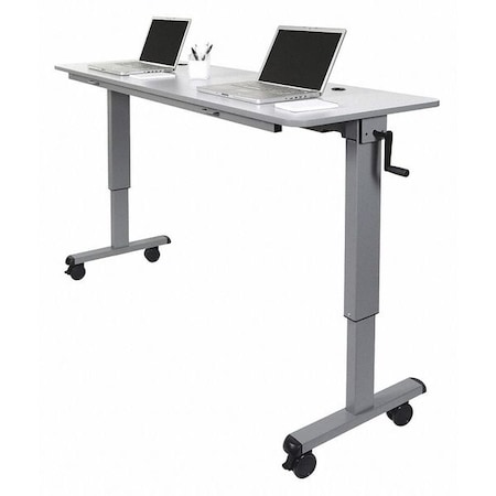Luxor Rectangle FlipTop Table, 71" W, 30" to 45-1/4" H, Gray STAND-NESTC-72