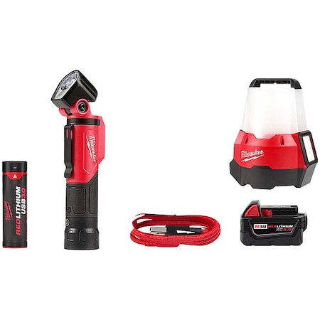 Milwaukee Tool Flashlight + M18 Light + XC5.0 Battery 2113-21, 2144-20, 48-11-1850
