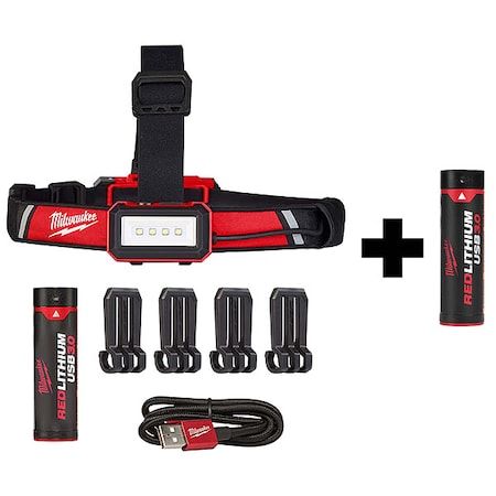 Milwaukee Tool USB Low-Profile Headlamp + 3.0 Battery 2115-21,48-11-2131