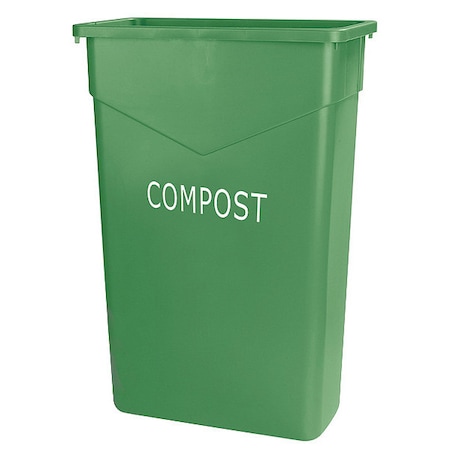 Carlisle Foodservice 23 gal. LLDPE Rectangular Trash Can, Green 342023CMP09