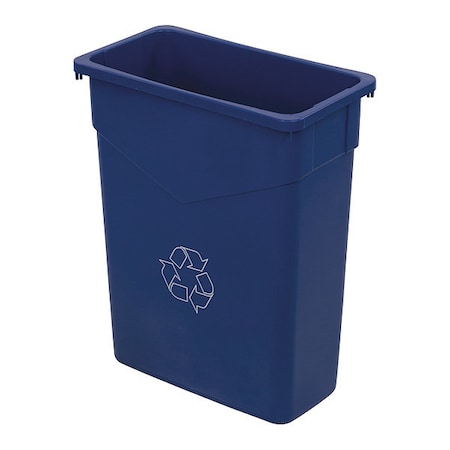 Carlisle Foodservice 15 gal Rectangular Recycling Bin, Open Top, Blue, Polyethylene (LLDPE), 1 Openings 342015REC14