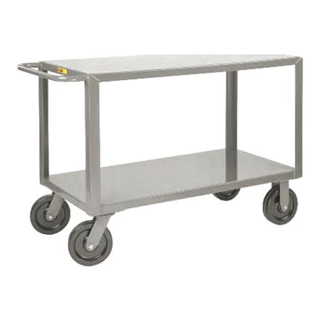 Little Giant Utility Cart, 12 ga. Steel, 5000 lb Load Capacity, 2 Shelves, 54" L, 30-1/2" W GH-3048-8PHK
