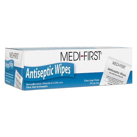 Medi-First Antiseptic Wipes, 16-7/8 In., PK100 21433