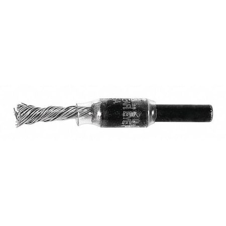 Pferd 1/4" Dia. SINGLETWIST Knot End Brush - .020 SS Wire, 1/4" Shank 83285
