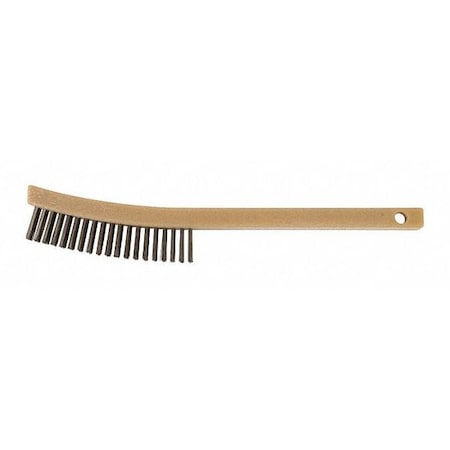 Pferd Curved Scrtch Brush, Polypro, SSWire, 3x19 in, 7-1/2 in L Handle, 6-1/4 in L Brush, Synthetic 85014
