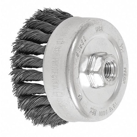 Pferd 4" Knot Wire Cup Brush - .014 CS Wire, 5/8-11 Thread (ext.) 82522