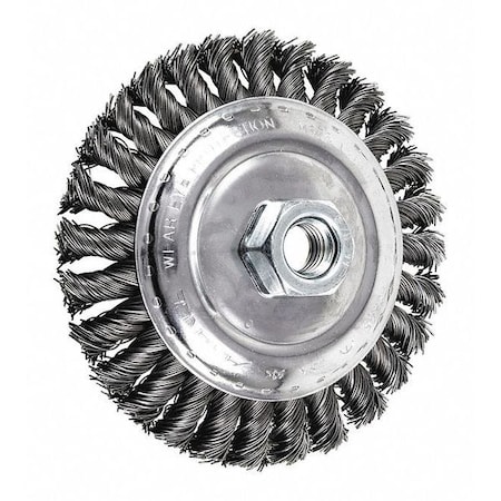 Pferd 5" Knot Wire Bevel Brush - .020 CS 5/8-11 Thread 82505