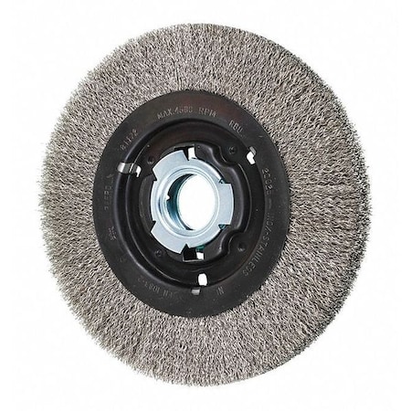 Pferd 8" Crimped Wire Wheel - Medium Face - .012 SS Wire, 2" Keyed A.H. 81172