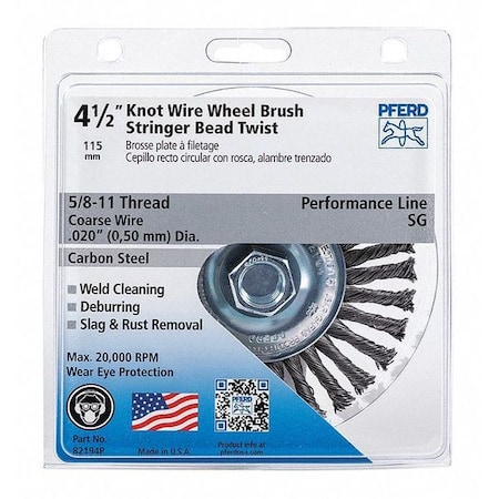 Pferd P.O.P. 4-1/2" Stringer Bead Wheel - .020 CS Wire, 5/8-11 Thread 82194P