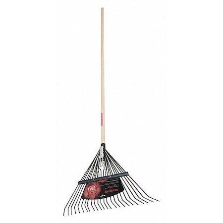 Razor-Back Leaf Rake, 24 Tines, 54 in L Hardwood Handle 2911200