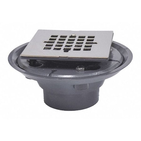 Jones Stephens Shower Drain, Brushed Nickel, 2"x3", 2"Spud D5088BN