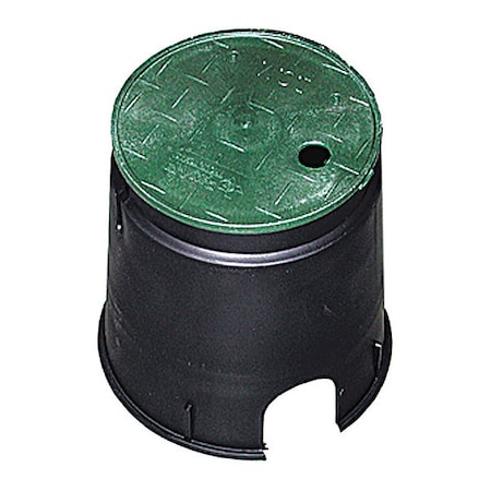 Jones Stephens Residential Valve Box, 6", w/Green Lid M06006