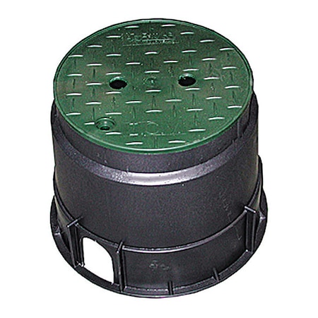 Jones Stephens Round Valve Box, 10" Body and Green Lid M06010