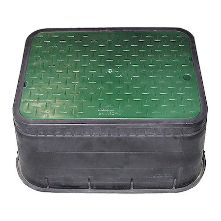 Jones Stephens Water Meter Box, Jumbo, 15", Sld Green Lid M15001