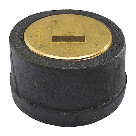 Jones Stephens Cast Iron, Plug: Raised Head, Cleanout Less Gasket C36004