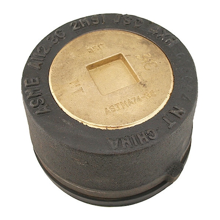 Jones Stephens Cast Iron, Plug: Countersunk, Cleanout with Gasket C36134