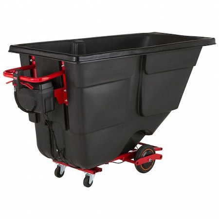 Rubbermaid Commercial Motorized Rotomolded Tilt Truck, Black 2173662