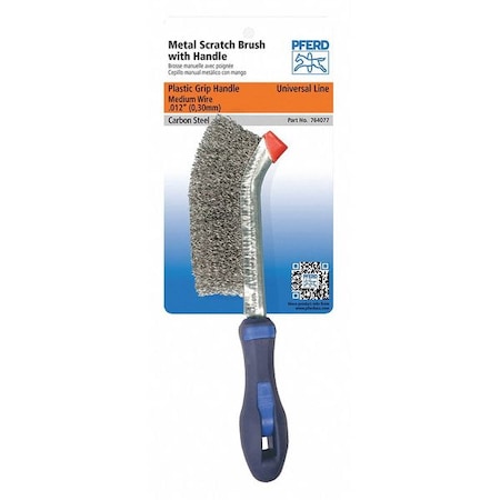 Pferd Metal PSF Scratch Brush - .012 CS Wire, Plastic Handle 764077