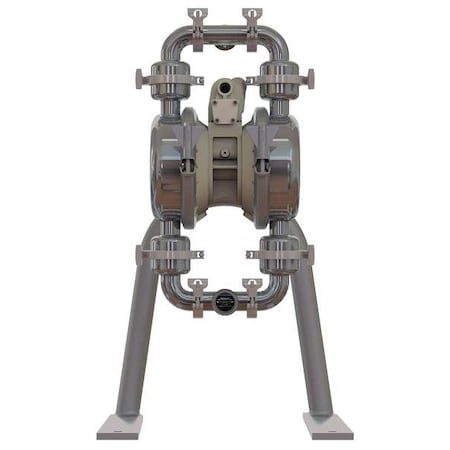 Versa-Matic Double Diaphragm Pump, Stainless steel, Air Operated, PTFE, 86 GPM E4SJ5F5S0-3A
