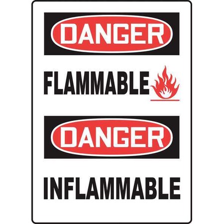 Accuform Spanish-Bilingual Danger Sign, 14 in H, 10 in W, Plastic, Rectangle, English, Spanish, SBMCHG046VP SBMCHG046VP